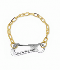 Steel Carabiner Gold Bracelet