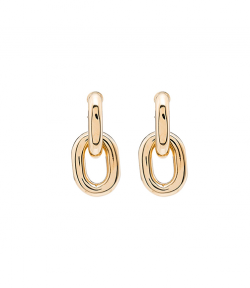 Gold XL Link Double Hoop Earrings