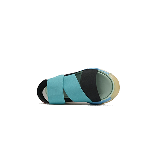 Y-3 Black Vivid Mint Bright Cyan Hokori Sandal - calceispennatis.com