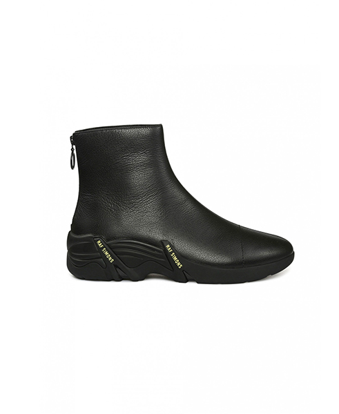 Raf Simons (Runner) Black Cylon Leather Ankle Boots - calceispennatis.com