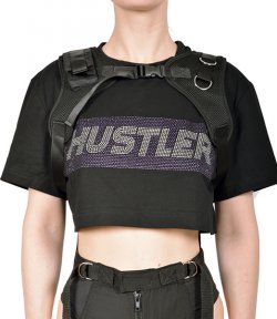 NAMILIA CROP T-SHIRT WITH DETACHABLE CHEST HARNESS