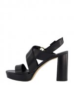 Vera Platform Leather Black Sandal