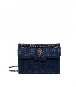 Fabric Mini Kensington V Blue Dark Denim Crossbody Bag